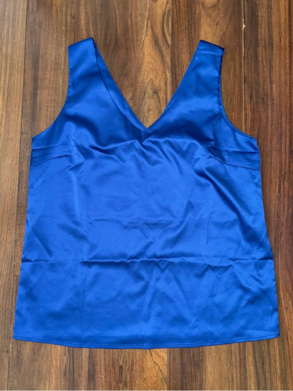 Women’s Satin V-Neck Tank Top - Royal Blue